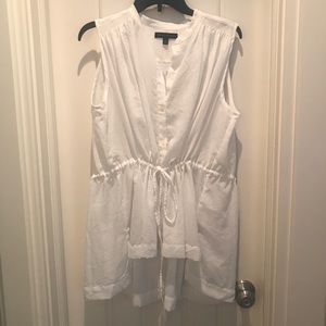 BANANA REPUBLIC: white cinch waist top